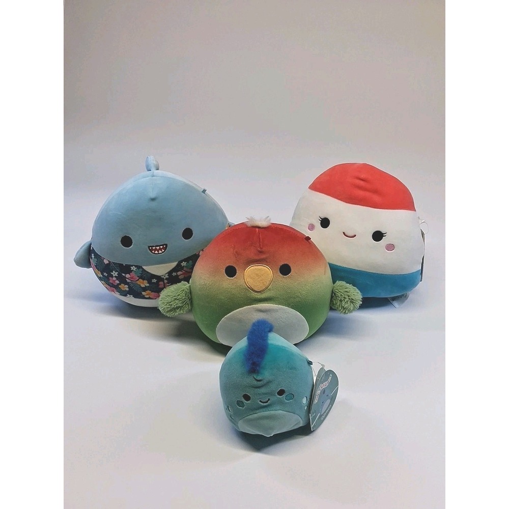 Squishmallows Summer Bundle - Rey & Elliene (used) Leila & Jimone (new) PLS READ